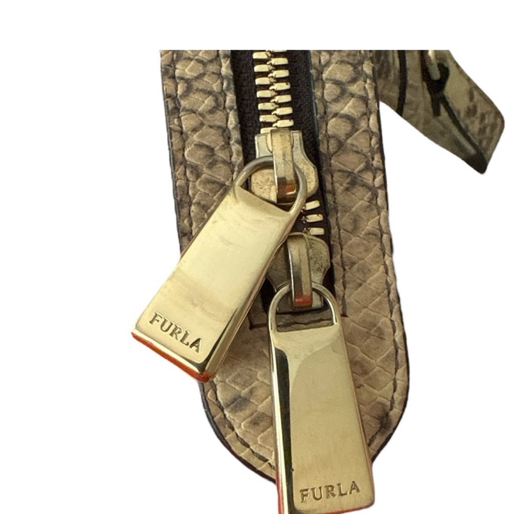 Furla Python Embossed Leather Top Zip Two Way Bag… - image 8